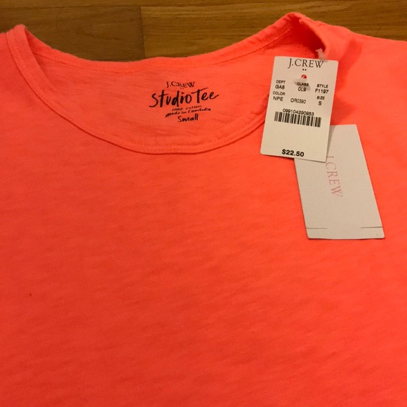 J. Crew neon orange studio tee - Picture 2 of 3